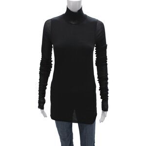 Rick Owens Lilies Women Tunic Turtleneck Long Sleeve Black Designer Size 6